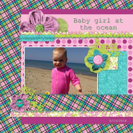 Baby girl at the ocean
