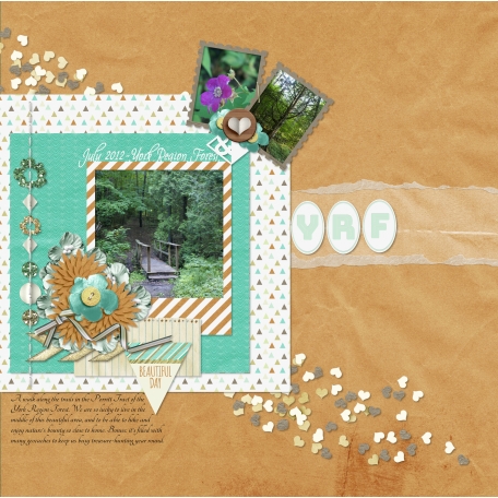 forest brown hearts layout