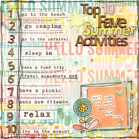 Top 10 Fave Summer Activities