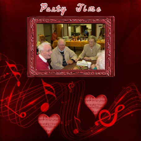 Aunt Lucille's 95th Birthday Party layout #2 titled "Party Time"