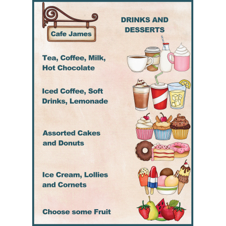 Drinks and Desserts Menu