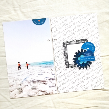 brothers playing in sand hybrid scrapbooking layout