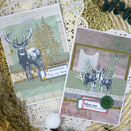 Two cards "Best wishes" (hybrid scrapbooking_FR)