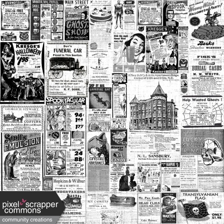 Halloween Vintage Newspaper Ads Background Paper