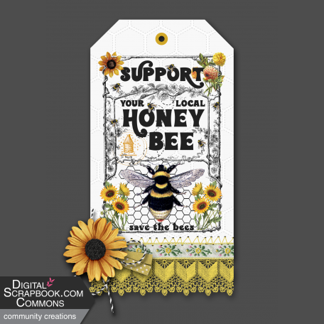 Support Your Local Honey Bee Tag