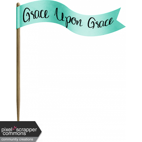 Turquoise Grace Upon Grace Flag