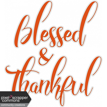 Autumn Blessed and Thankful Word Art Sticker