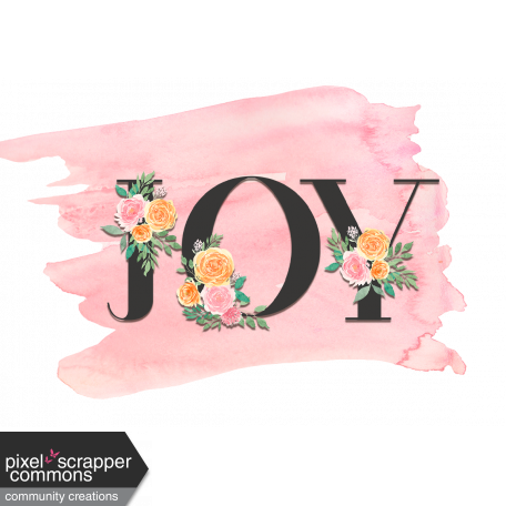 Pink & Orange Word Art Joy