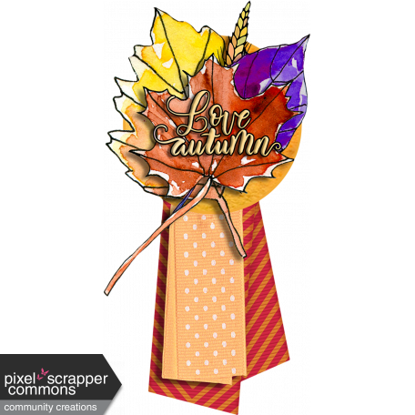 Autumn Leaves Ribbon and Word Art