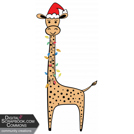 Christmas Giraffe with Christmas Lights