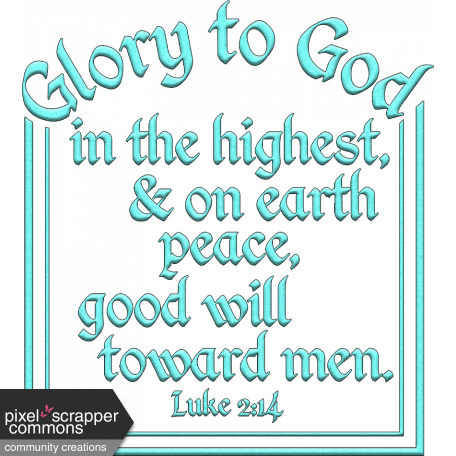 December Daily Add-On Word Art Glory to God Luke 2:14