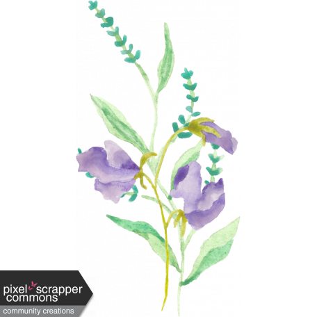 Lilac Aqua Element 30 Watercolor Flowers