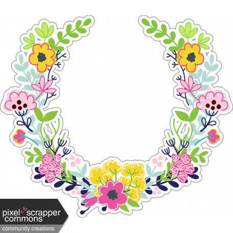 Retro Camper Add-On: Floral Wreath Sticker