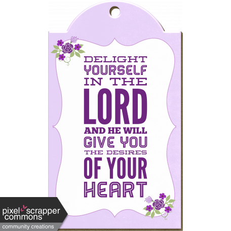 Delight Yourself In The Lord Chipboard Word Art Frame