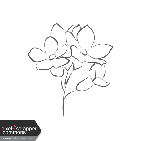 Around the World: Flower line drawing