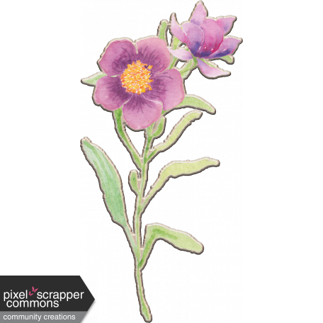 Purple Chipboard Flower