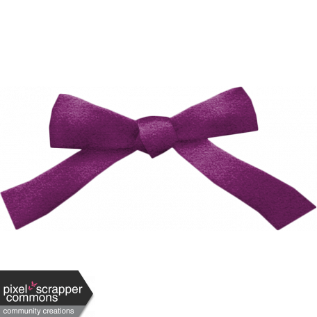 Purple Fabric Bow Joy Element