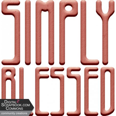 Simply Blessed Chipboard Word Art