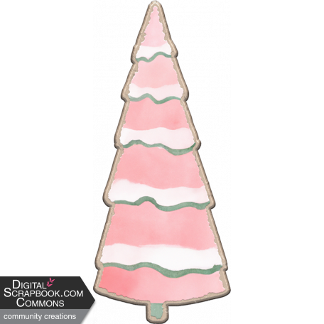 Pink Christmas Tree Chipboard