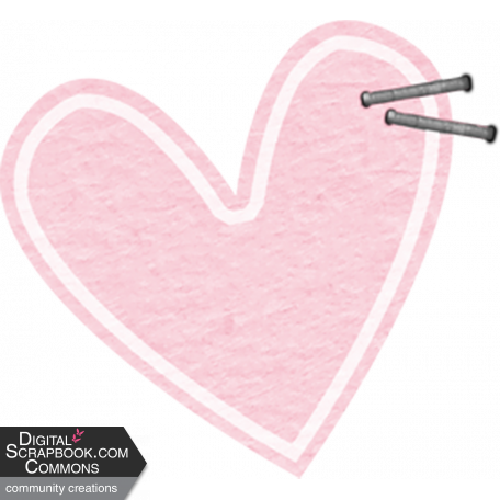 Pink Christmas Stapled Paper Heart