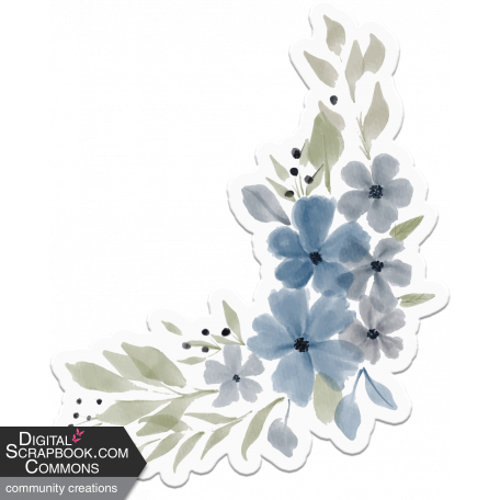 Faith Flowers Bouquet Corner Sticker