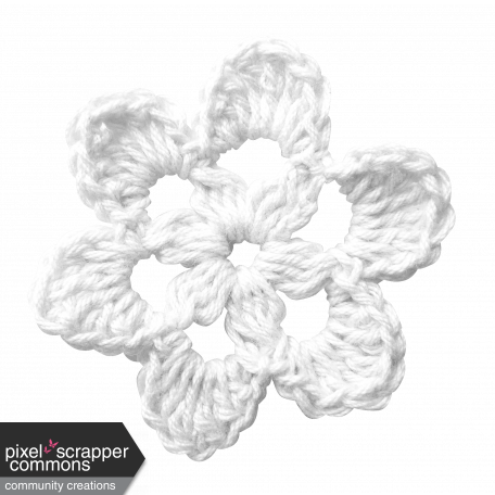 Teen Girl White Crochet Flower