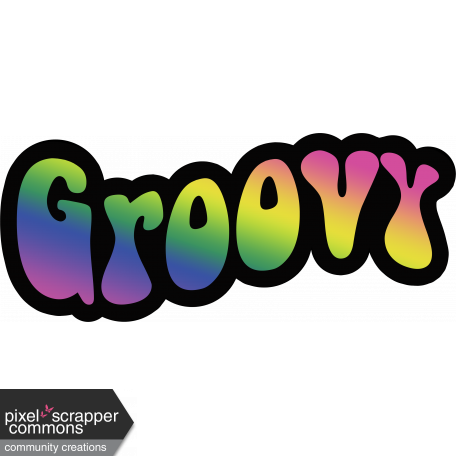 Retro 60s Groovy Word graphic by Rebecca Sawyer | DigitalScrapbook.com