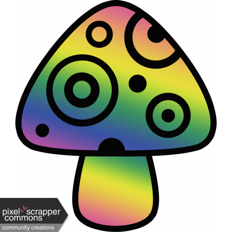 Retro 60s Groovy Mushroom