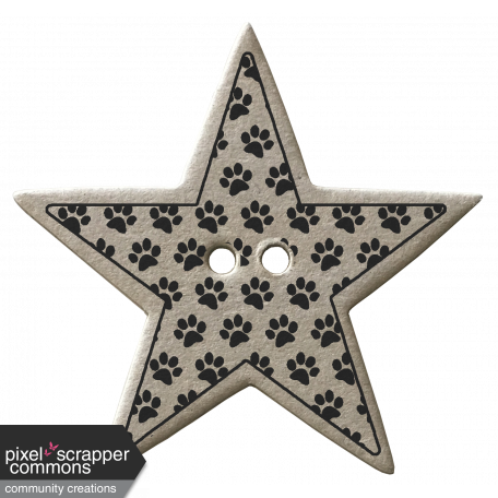 Black Paw Print Chipboard Star