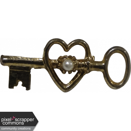 metal heart and key