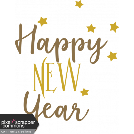 Happy New Year Word Art graphic by Gina Jones | DigitalScrapbook.com