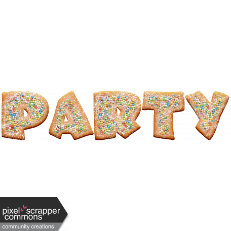 Party Cookies Word Art Colorful