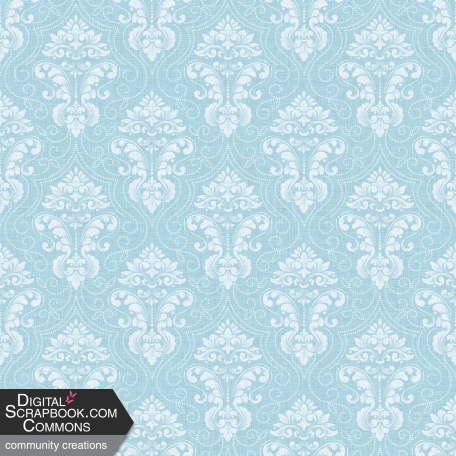 Seamless Blue Linen Pattern With Damask 05
