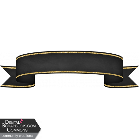 Chalkboard Ribbon Banner With Gold Glitter 03