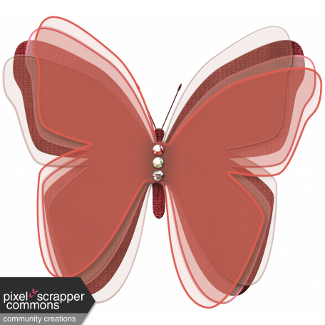 Jeweled Burgundy Butterfly