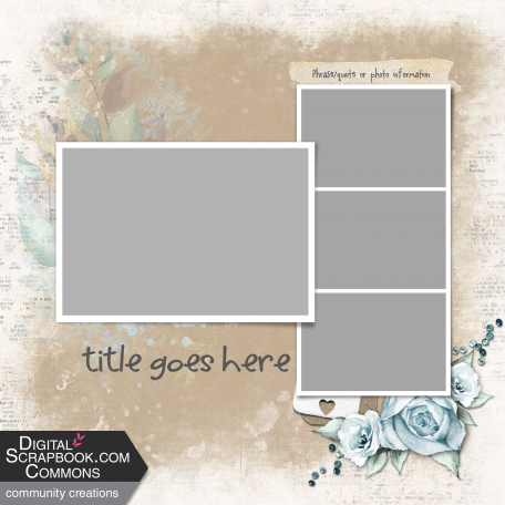 Stina 2022- 4 photo layered layout with floral cluster