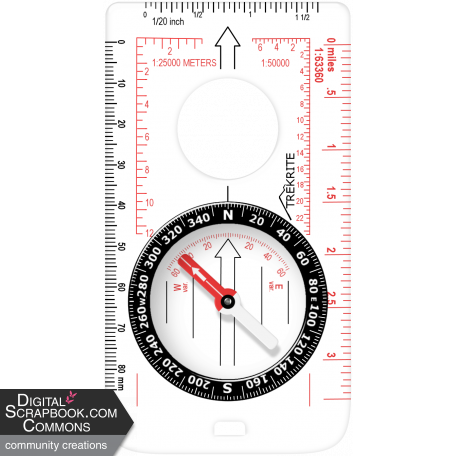 Clear Baseplate Hiking Compass