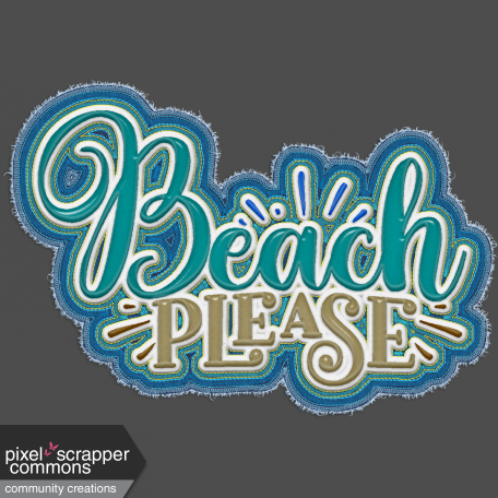 Beach Please Frayed Sticker