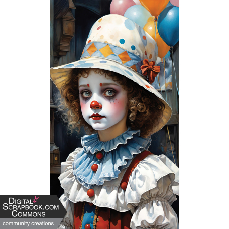 Little Clown Girl Journal Page