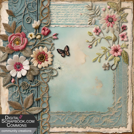 Floral Mixed Media Background 1