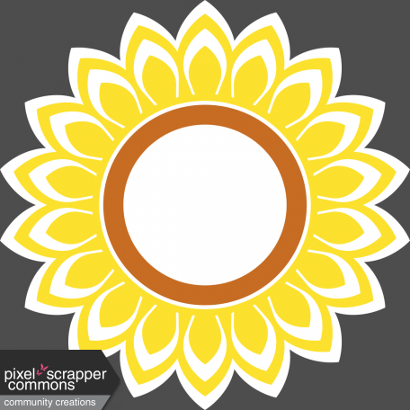 Sunflower sticker - with a white border