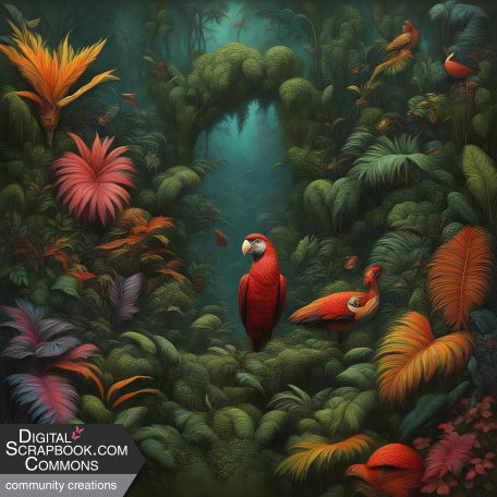 Painted Jungle Background Paper