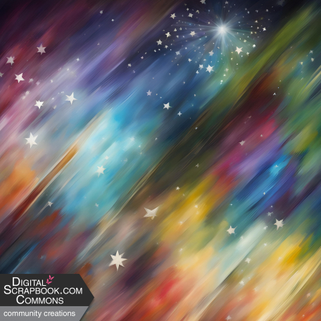 Paint Strokes and Stars Background Paper