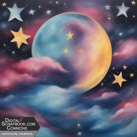 Moon and Stars Background Paper