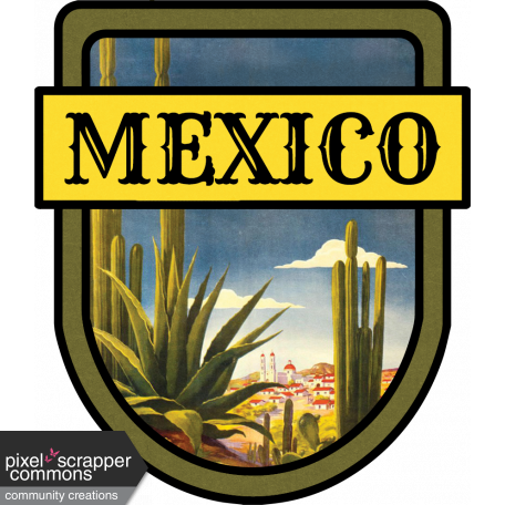 Mexico Word Art Crest