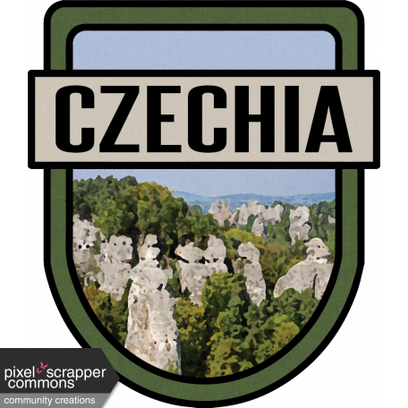 Czechia Word Art Crest
