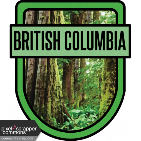 British Columbia Word Art Crest