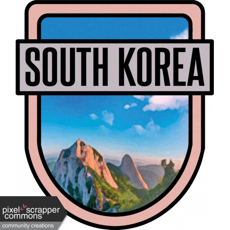 South Korea Word Art Crest