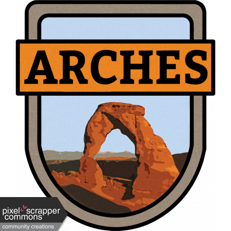 Arches National Park Word Art Crest