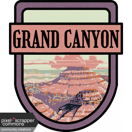 Grand Canyon National Park Word Art Crest